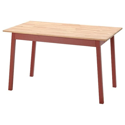 PINNTORP - Table, light brown stained/red stained, 125x75 cm