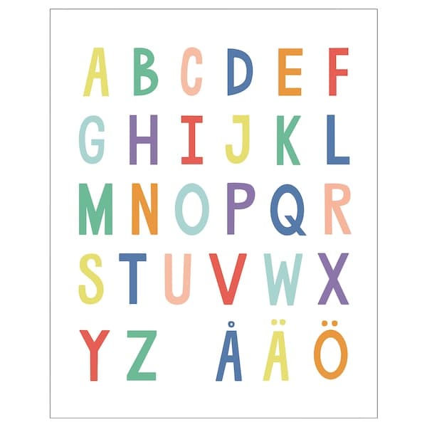 PJÄTTERYD Canvas, coloured ABC, 40x50 cmShow size specifications - best price from Maltashopper.com 80519456