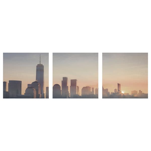 PJÄTTERYD Canvas, Sunrise in the city, 56x56 cm , 56x56 cm - best price from Maltashopper.com 70519471