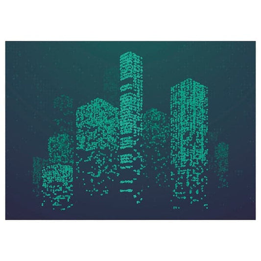 PJÄTTERYD Canvas, digital city, 70x50 cm , 70x50 cm - best price from Maltashopper.com 50519448