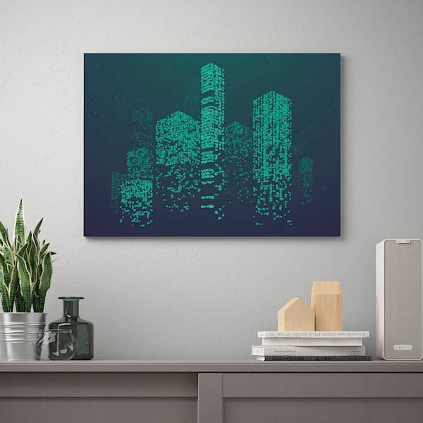 PJÄTTERYD Canvas, digital city, 70x50 cm , 70x50 cm - best price from Maltashopper.com 50519448