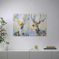 PJÄTTERYD Canvas, coloured reindeer, 50x70 cm , 50x70 cm - best price from Maltashopper.com 10518040
