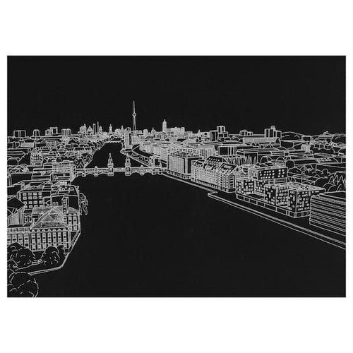 PJÄTTERYD - Canvas, skyline black, Berlin,70x50 cm , 70x50 cm