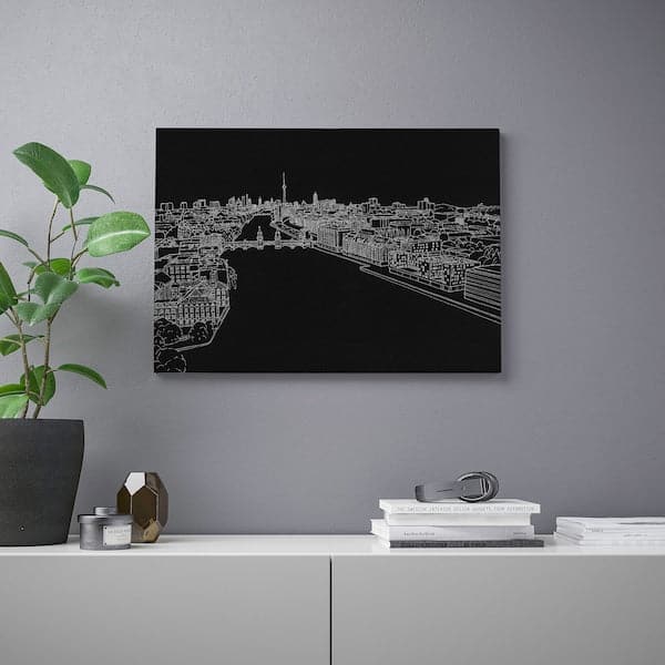 PJÄTTERYD - Canvas, skyline black, Berlin,70x50 cm , 70x50 cm - best price from Maltashopper.com 50511824