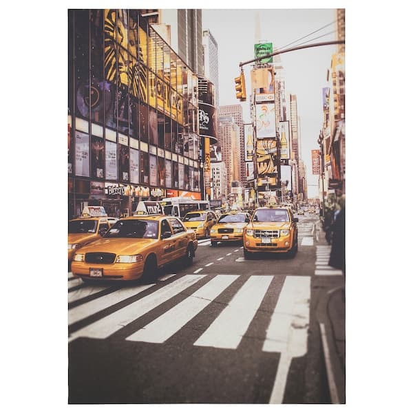 PJÄTTERYD Canvas - taxi di New York 70x100 cm , 70x100 cm - best price from Maltashopper.com 80329159