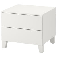 PLATSA - Chest of 2 drawers, white/Fonnes white, 60x57x53 cm - best price from Maltashopper.com 09277211