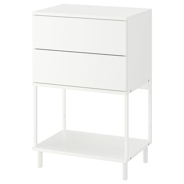PLATSA - Chest of 2 drawers, white/Fonnes, 60x42x93 cm - best price from Maltashopper.com 09325387