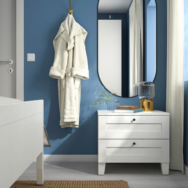 Ikea PLATSA - Chest of 2 drawers, white/Sannidal white, 60x57x53 cm