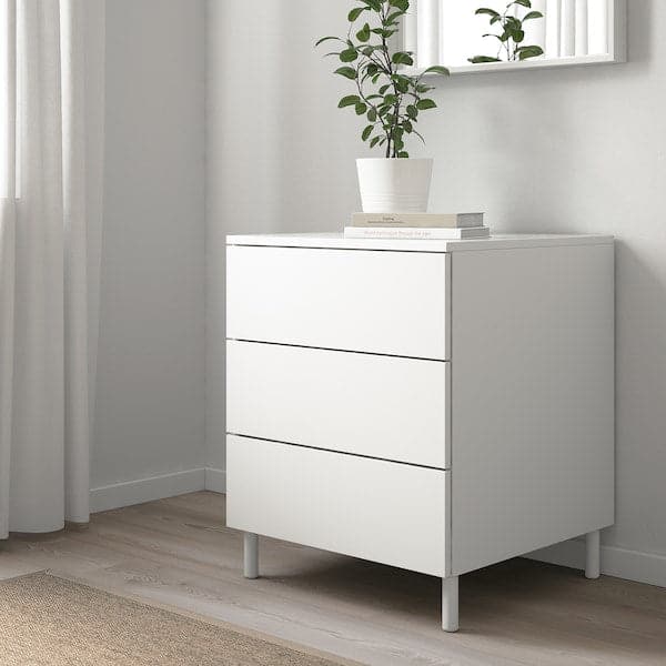 PLATSA - Chest of 3 drawers, white/Fonnes white, 60x57x73 cm - best price from Maltashopper.com 49277247