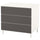 PLATSA - PLATSA Chest of 3 drawers, white/Skatval dark grey, 80x57x73 cm