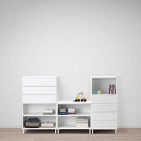 PLATSA - Storage combination, white/Fonnes white, 220x42x133 cm - best price from Maltashopper.com 19252125