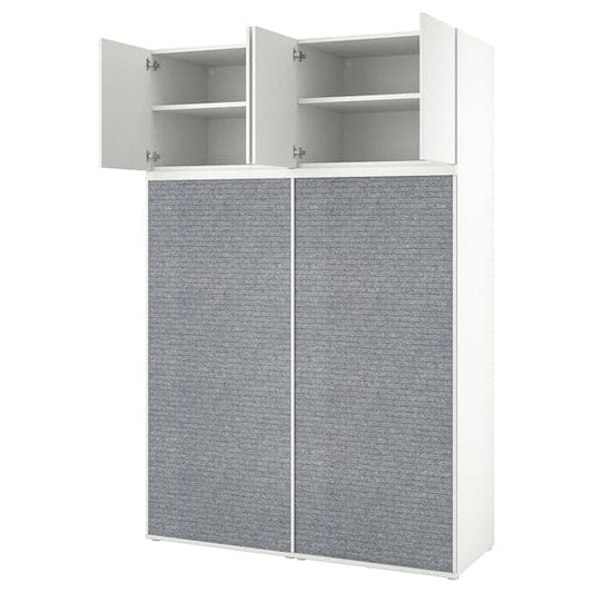 Ikea PLATSA - Wardrobe w 2 sliding doors+4 doors, white Larkollen/dark grey FONNES white, 160x57x241 cm