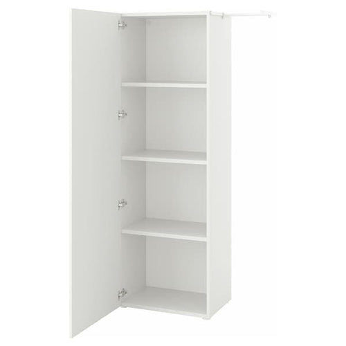 PLATSA - Wardrobe with 1 door, white/Fonnes white, 90-107x42x181 cm