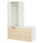 PLATSA wardrobe with 1 door and 6 drawers, white Kalbåden/lively pine effect FONNES white, 120x57x181 cm