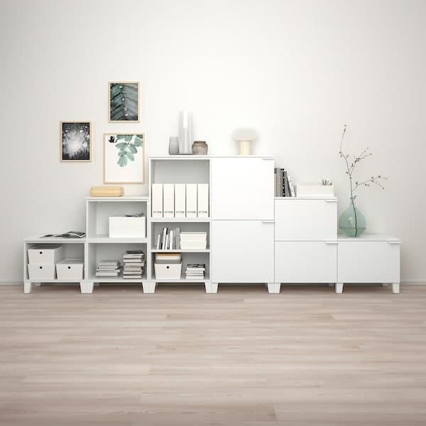 Ikea PLATSA - Wardrobe w 10 doors, white/Fonnes white, 360x42x133 cm