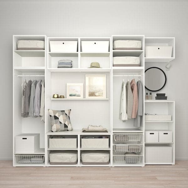 Ikea PLATSA - Wardrobe w 10 doors, white/Skatval dark grey, 300x57x243 cm