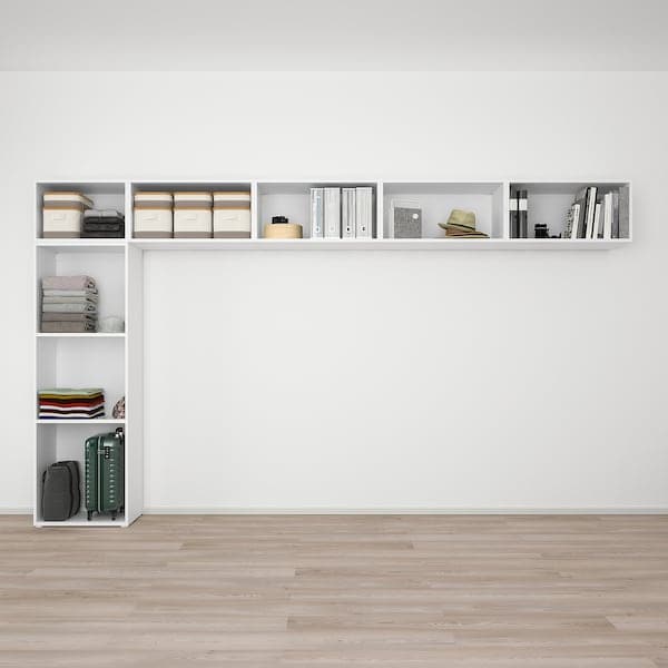 PLATSA - Wardrobe w 10 doors, Fonnes white, 380x42x221 cm