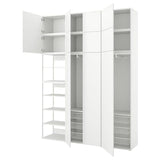 PLATSA wardrobe with 11 doors, white/FONNES white, 200x42x261 cm