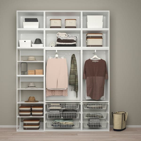Ikea PLATSA - Wardrobe with 11 doors, white/FONNES white, 200x42x261 cm
