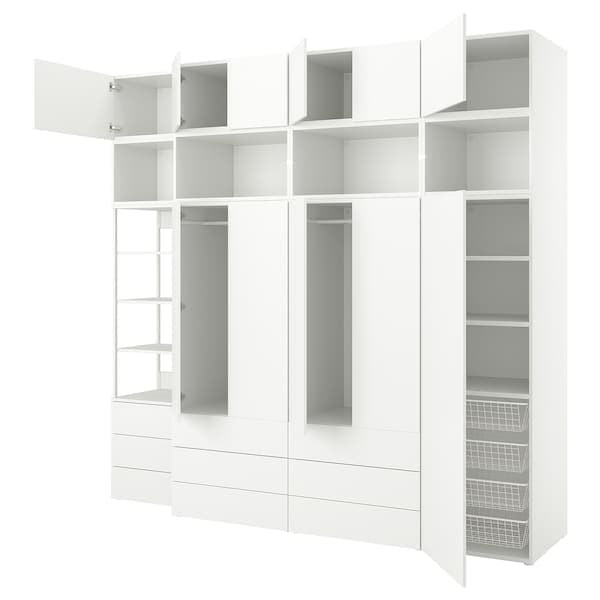 Ikea PLATSA - Wardrobe with 11 doors+9 drawers, white/FONNES white, 280x57x261 cm