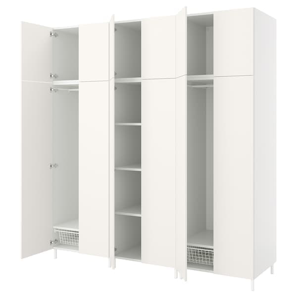 Ikea PLATSA - Wardrobe with 12 doors, white/Fonnes white, 240x57x251 cm
