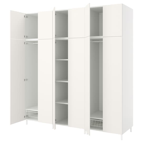 PLATSA - Wardrobe with 12 doors, white/Fonnes white, 240x57x251 cm - best price from Maltashopper.com 39424951