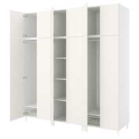 PLATSA - Wardrobe with 12 doors, white/Fonnes white, 240x57x251 cm - best price from Maltashopper.com 39424951