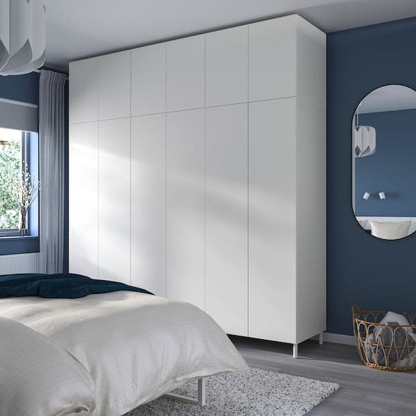Ikea PLATSA - Wardrobe with 12 doors, white/Fonnes white, 240x57x251 cm