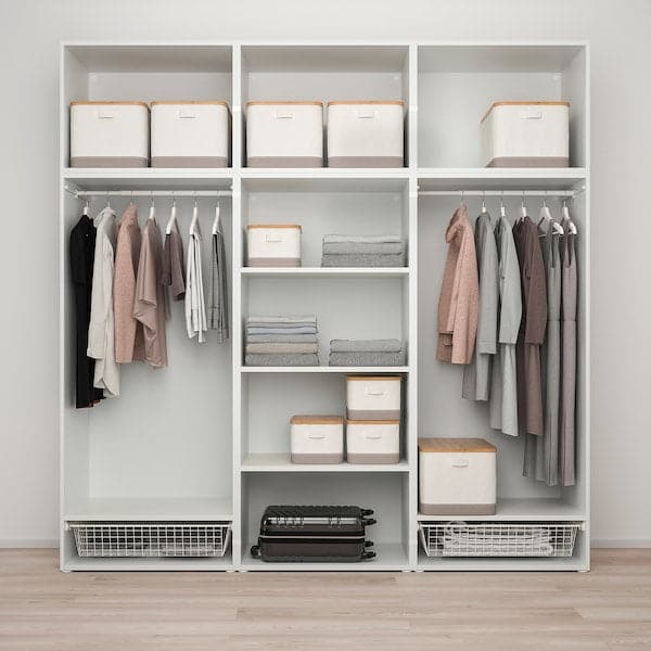 Ikea PLATSA - Wardrobe with 12 doors, white/Fonnes white, 240x57x251 cm