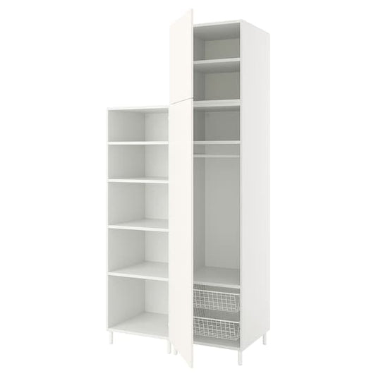 PLATSA - Wardrobe with 2 doors, white/Fonnes white, 120x57x251 cm - best price from Maltashopper.com 29424348