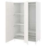 PLATSA wardrobe with 2 doors, white/Fonnes white, 120x57x191 cm