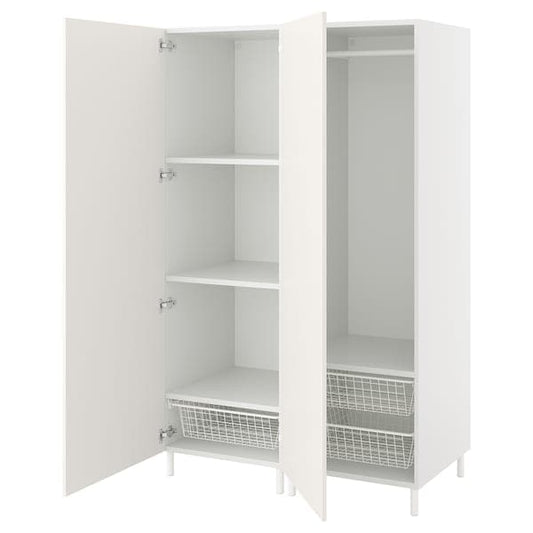 Ikea PLATSA - Wardrobe with 2 doors, white/Fonnes white, 120x57x191 cm