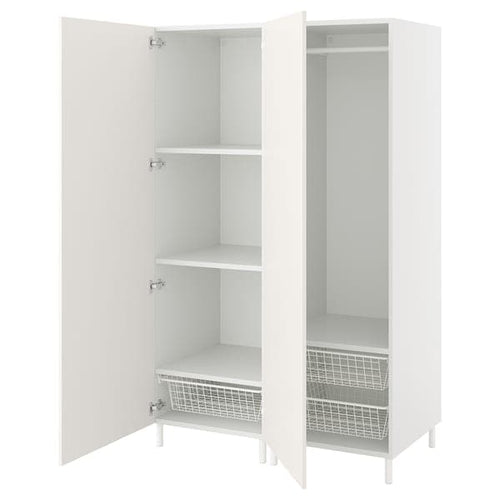 PLATSA - Wardrobe with 2 doors, white/Fonnes white, 120x57x191 cm