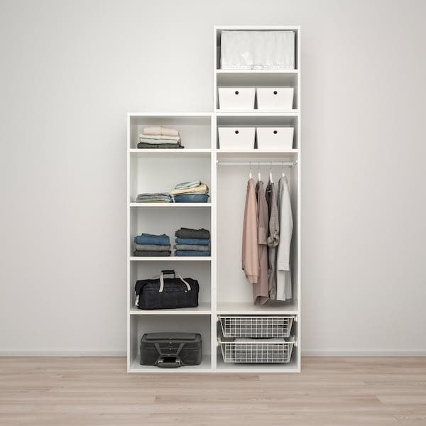 Ikea PLATSA - Wardrobe with 2 doors, white/Fonnes white, 120x57x251 cm