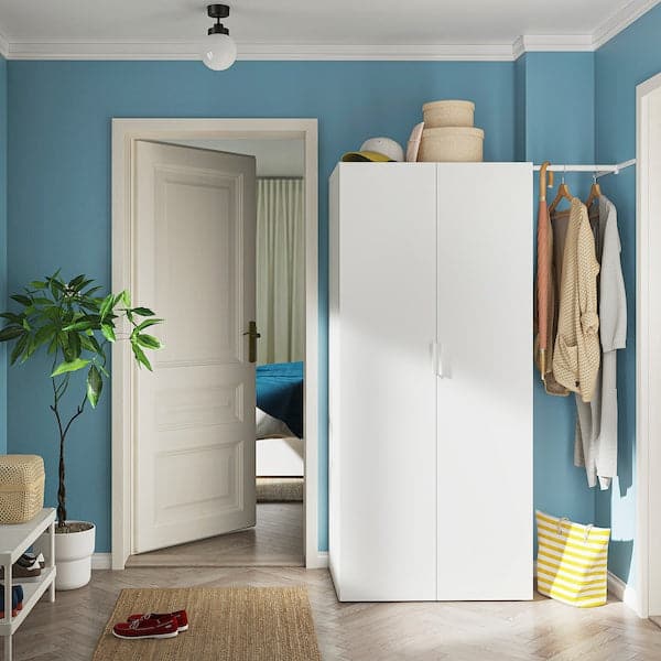 Ikea PLATSA - Wardrobe with 2 doors, white/Fonnes white, 110-127x57x181 cm