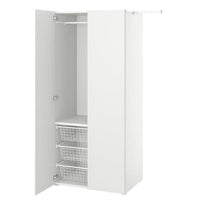 PLATSA - Wardrobe with 2 doors, white/Fonnes white, 110-127x57x181 cm - best price from Maltashopper.com 49437284