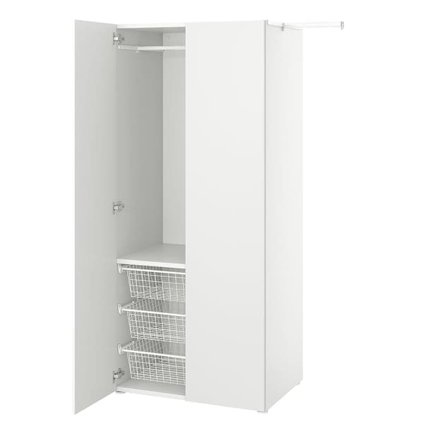 Ikea PLATSA - Wardrobe with 2 doors, white/Fonnes white, 110-127x57x181 cm