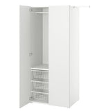 PLATSA wardrobe with 2 doors, white/Fonnes white, 110-127x57x181 cm