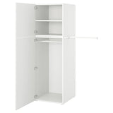 PLATSA wardrobe with 2 doors, white/Fonnes white, 90-107x57x181 cm