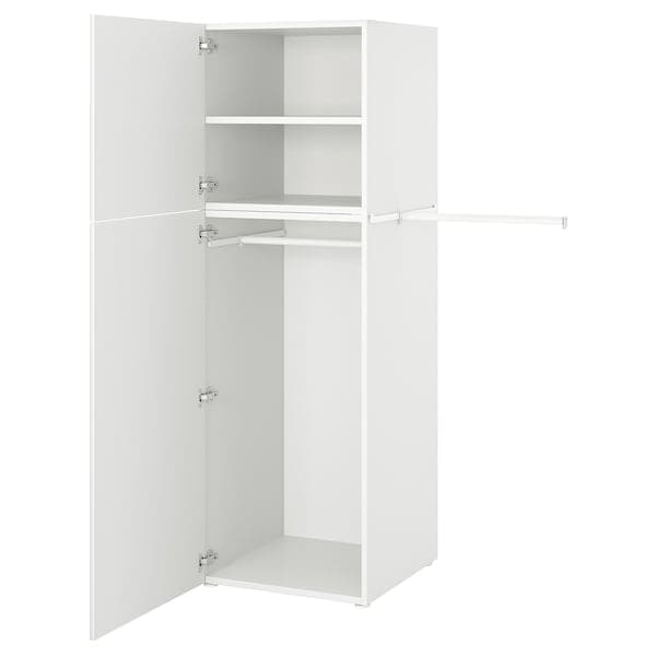 Ikea PLATSA - Wardrobe with 2 doors, white/Fonnes white, 90-107x57x181 cm