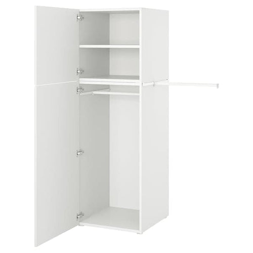 PLATSA - Wardrobe with 2 doors, white/Fonnes white, 90-107x57x181 cm