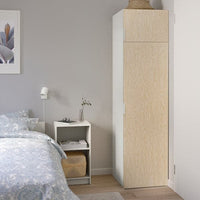PLATSA - Wardrobe with 2 doors, white/Kalbåden lively pine effect, 60x57x221 cm - best price from Maltashopper.com 49501369