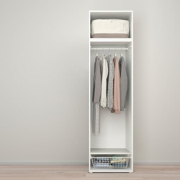 Ikea PLATSA - Wardrobe with 2 doors, white/Kalbåden lively pine effect, 60x57x221 cm