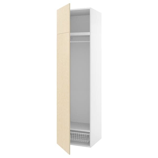 Ikea PLATSA - Wardrobe with 2 doors, white/Kalbåden lively pine effect, 60x57x221 cm
