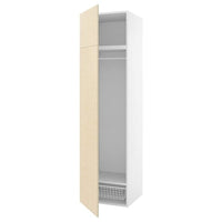 PLATSA wardrobe with 2 doors, white/Kalbåden lively pine effect, 60x57x221 cm