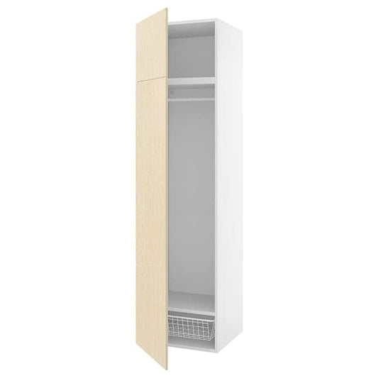 Ikea PLATSA - Wardrobe with 2 doors, white/Kalbåden lively pine effect, 60x57x221 cm