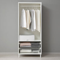 PLATSA - Wardrobe with 2 doors, white/Kalbåden lively pine effect, 80x57x191 cm - best price from Maltashopper.com 39523003