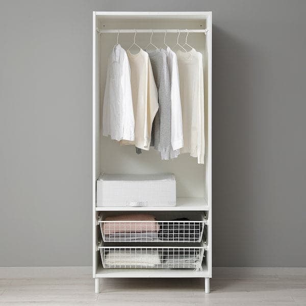 Ikea PLATSA - Wardrobe with 2 doors, white/Kalbåden lively pine effect, 80x57x191 cm