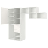 PLATSA wardrobe with 2 doors+3 drawers, white/FONNES white, 300x57x241 cm