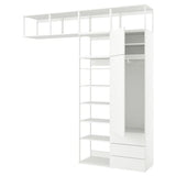 PLATSA wardrobe with 2 doors+3 drawers, white/Fonnes white, 240x42x261 cm